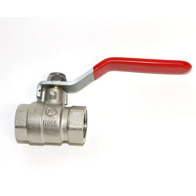 1/2" Id Ball Valve  | Full Port, Nickel-Plated Brass 1