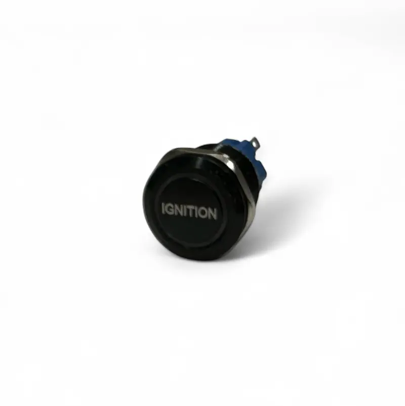 11001 19Mm Latching Blue Led Billet Button - Ignition 1