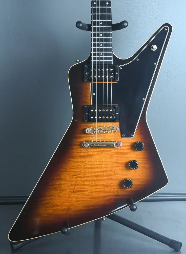 1982 Gibson Explorer E2 Tobacco Sunburst Flame Top 1