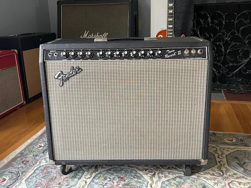 1983 Fender Twin Reverb Ii Black Tolex "Rivera Era" 1
