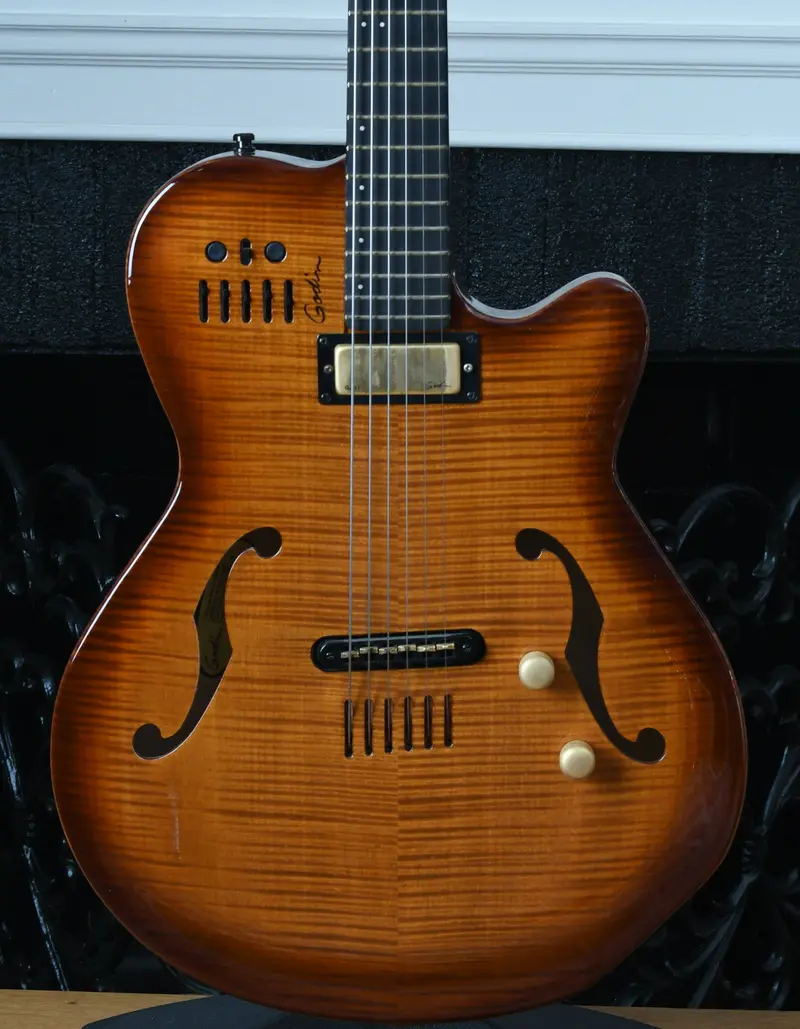 2004 Godin Multiac Jazz Sa Lightburst With Roland Gr-33 Guitar Synthesizer 1