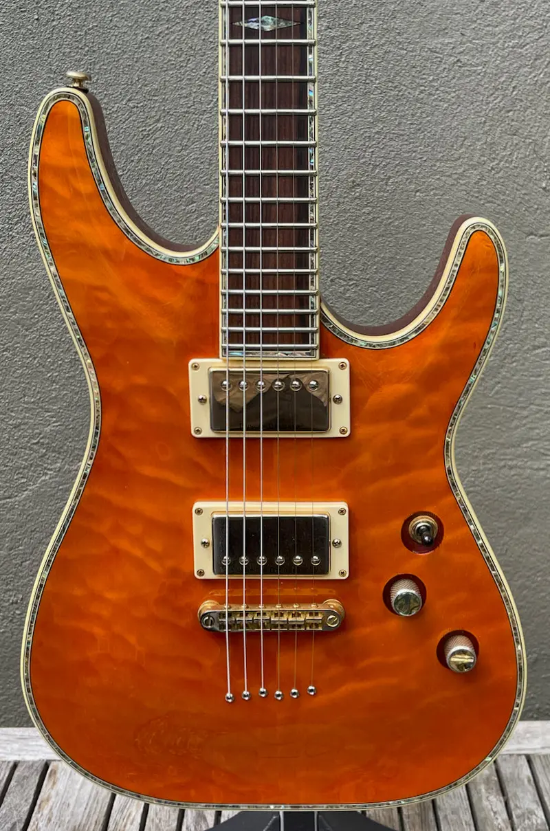 2004 Schecter C1 Elite Diamond Series Trans Orange 1