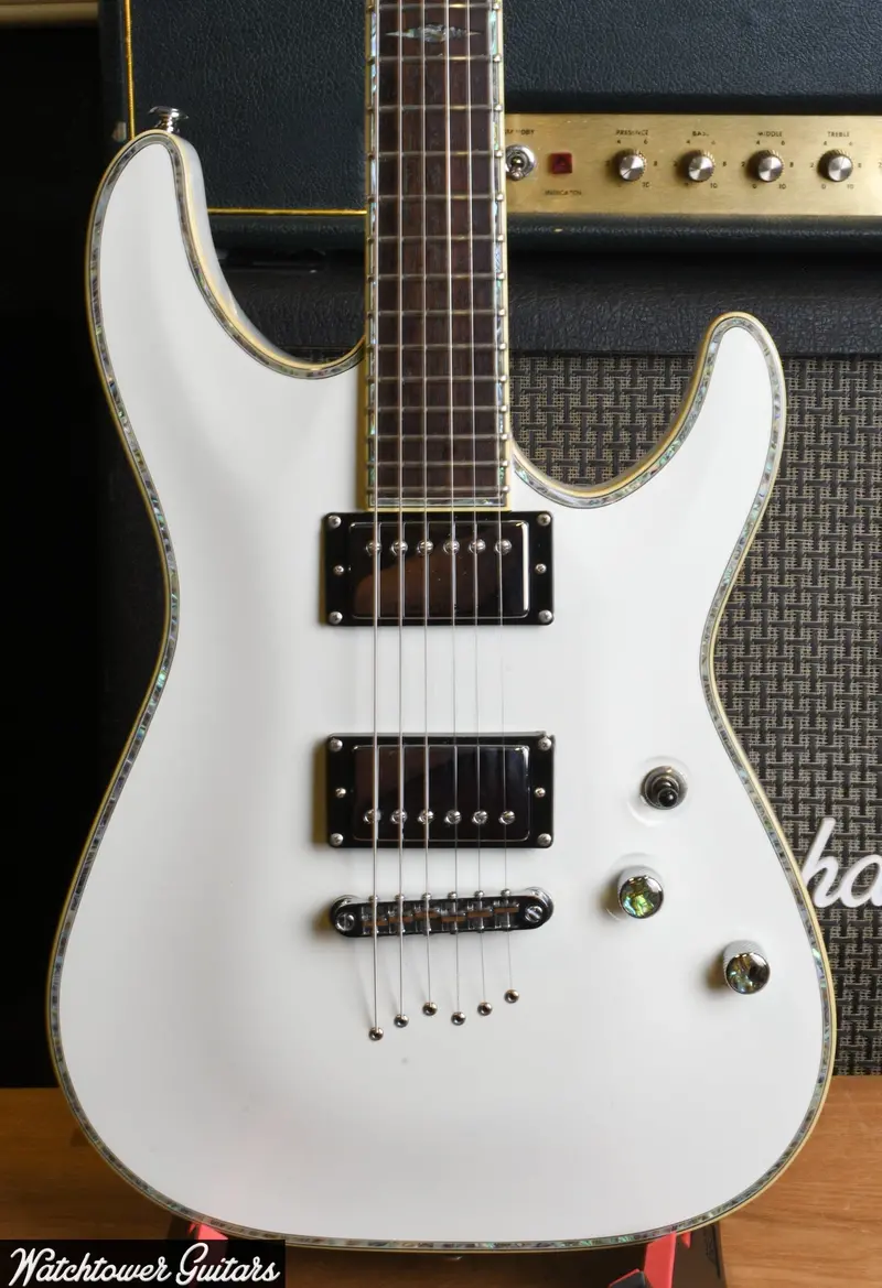 2004 Schecter C1 Elite Diamond Series White 1