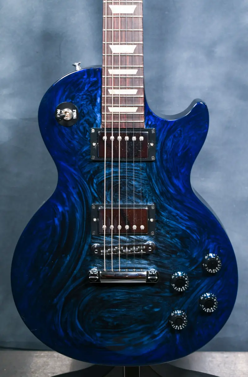 2011 Gibson Anniversary Flood Les Paul Studio Marbleized Blue Swirl 1