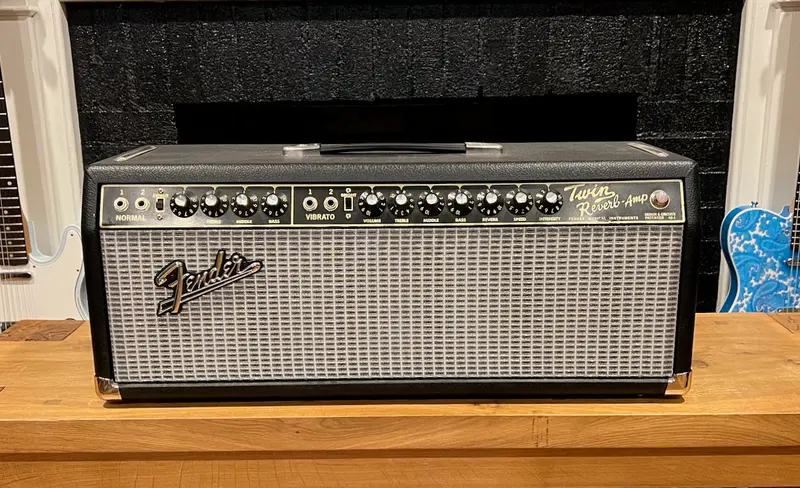 2015 Alessandro Fender Twin Reverb Head Black Tolex 1