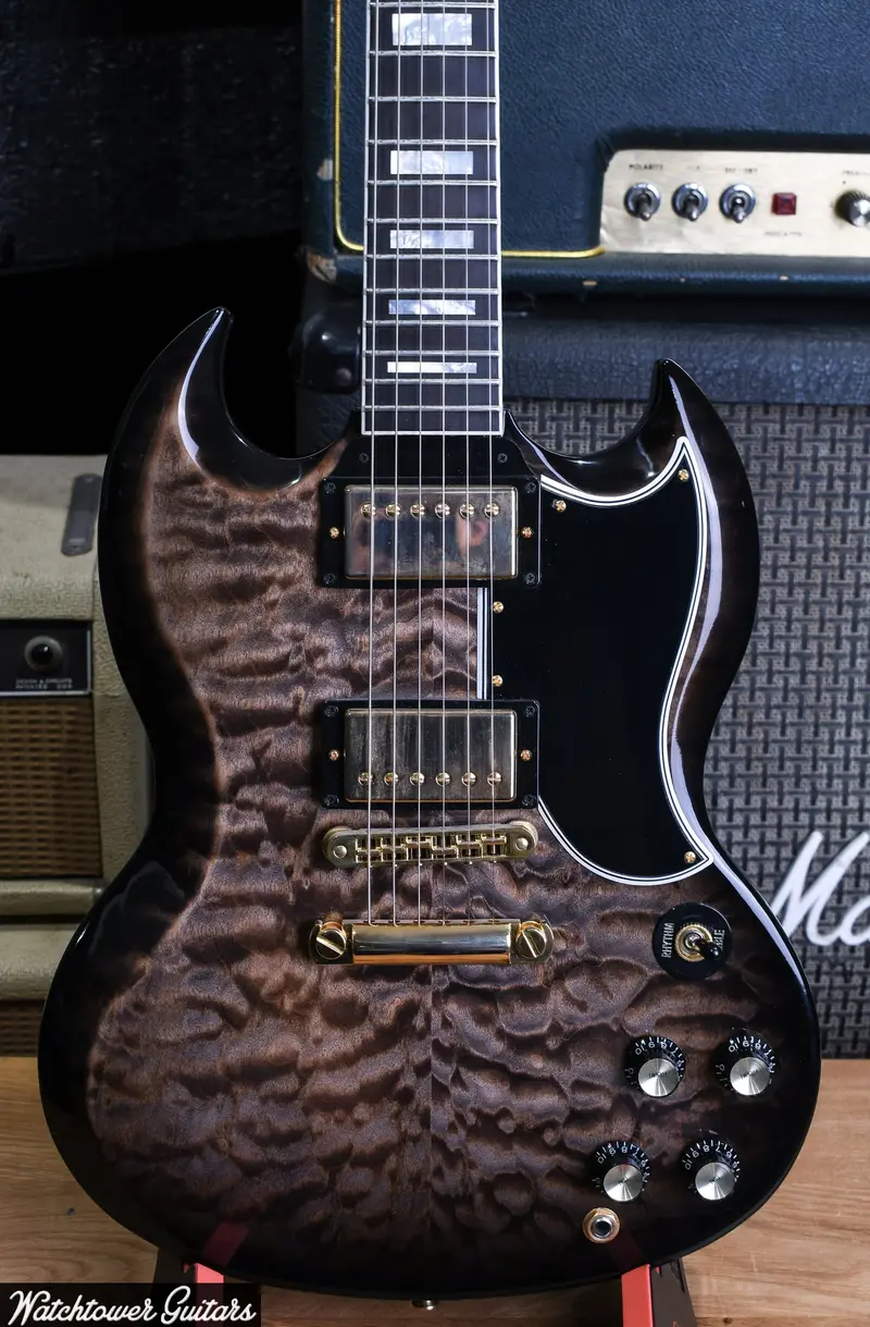 2020 Gibson Custom Shop Sg Custom 3A Quilt Cobra Burst 1