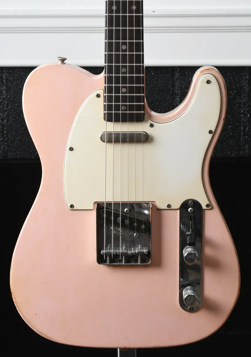 2022 Danocaster Single Cut Shell Pink Budz Pickups 1