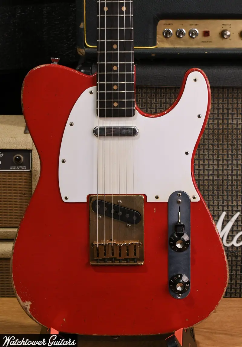 2023 Nacho Telecaster Muddy Waters *Custom Color* Aged Manzana Red #38007 1