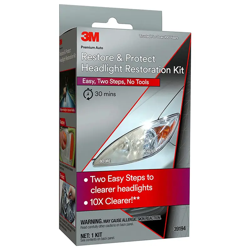 3M Auto Restore And Protect Headlight Restoration Kit, Clearer Headlights In 2 Easy Steps, 39194 1