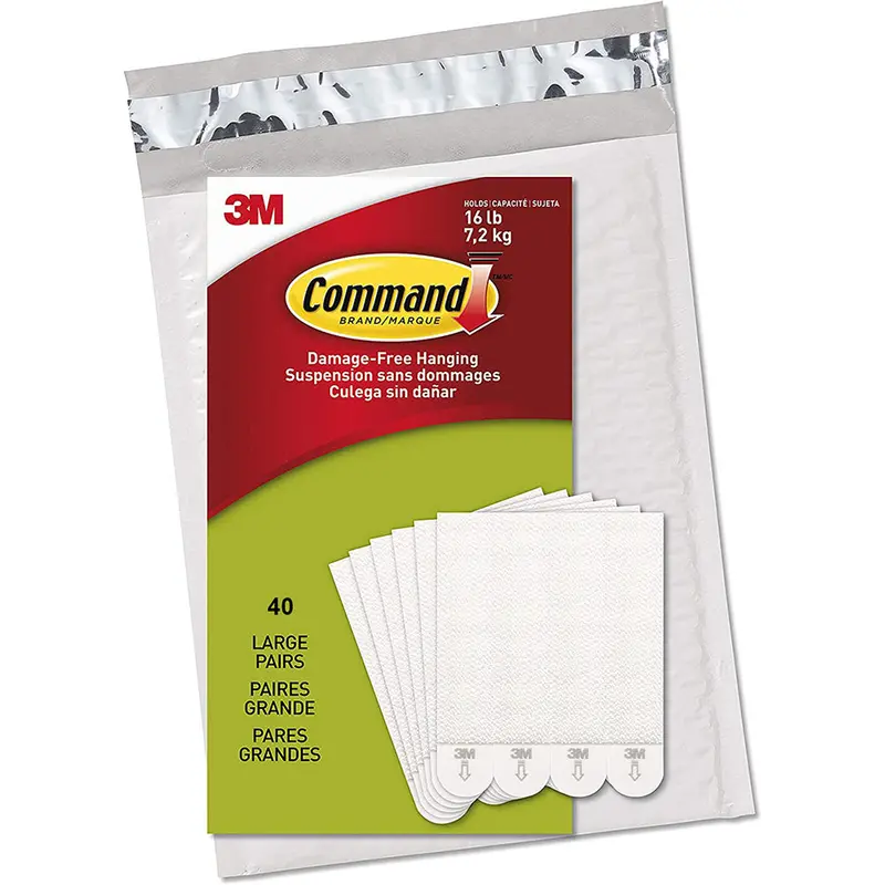3M Command Picture Hanging Strips Large, 40 Pairs, 80 Strips, Hold 16 Lbs 1