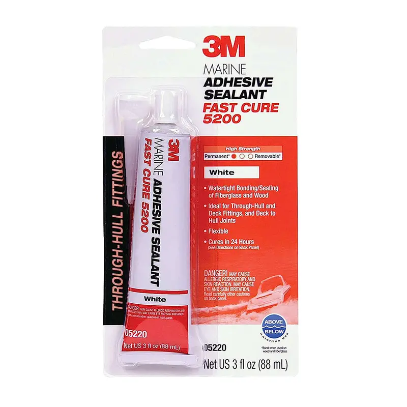 3M Marine Adhesive Sealant 5200Fc Fast Cure, 05220, White, (3 Oz) 1