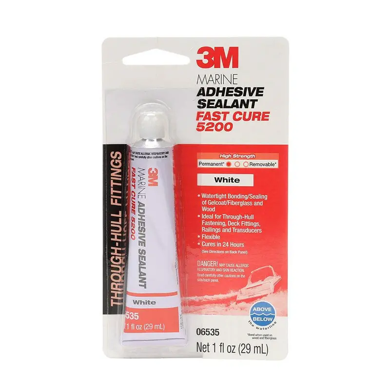 3M Marine Adhesive Sealant 5200Fc Fast Cure, 06535, White, (1 Oz) 1