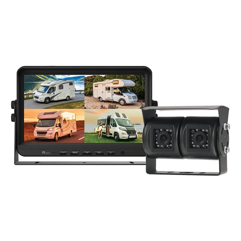 Aerpro Avk10qm2 10" Heavy Duty Ahd Quad View Monitor 1080P 2 Camera Motorhome Kit With Dvr 1