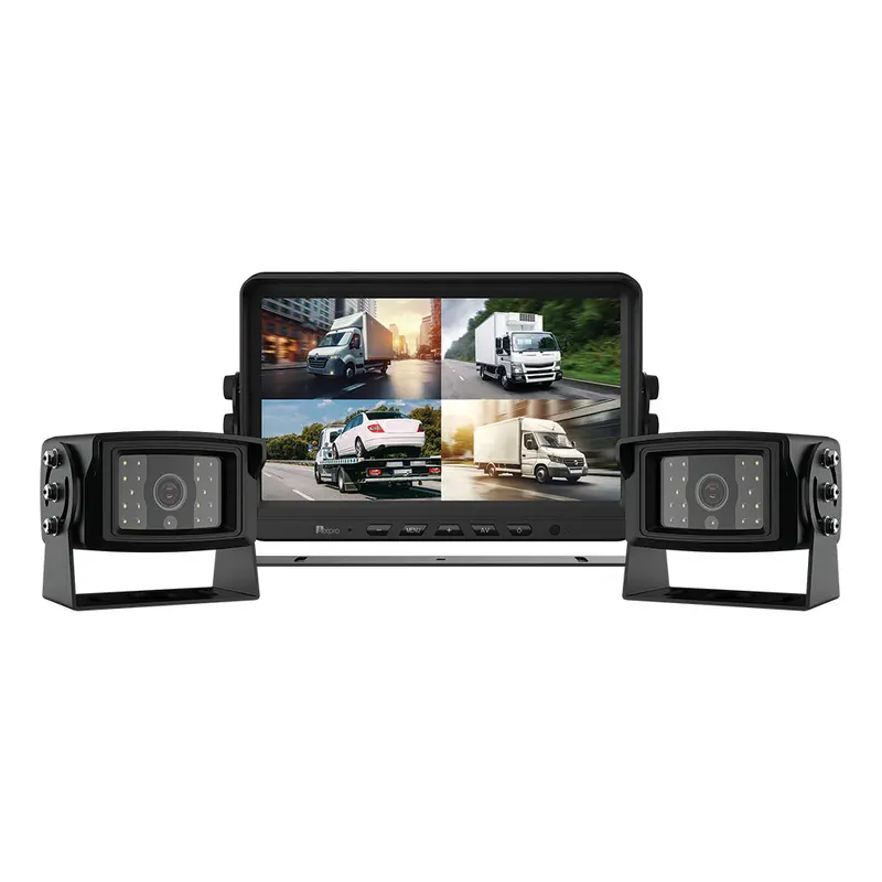 Aerpro Avk10qt2 10" Heavy Duty Ahd Quad View Monitor 1080P 2 Camera Truck Kit With Dvr 1