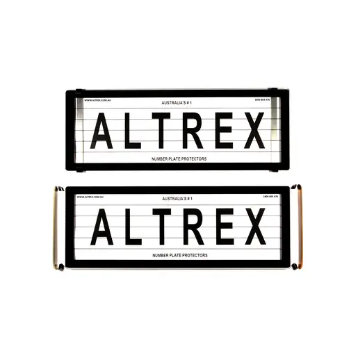 Altrex Advanced 6 Figure Black Lined Number Plate Protectors - With Metal Clips - 6Olc 1