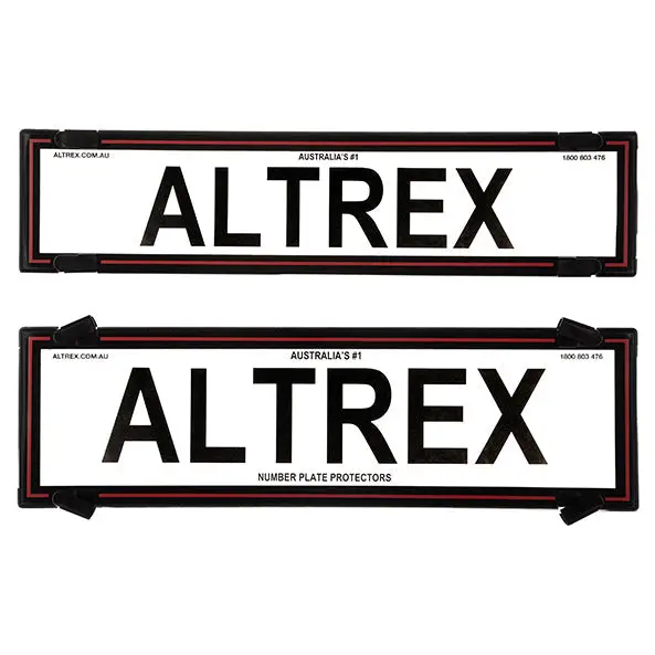 Altrex All States 6 Figure Black Border With Red Insert Number Plate Protectors - With Lines - 6Nlr 1