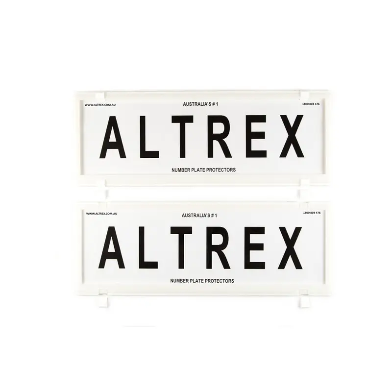 Altrex All States 6 Figure White Number Plate Protectors - Without Lines - 6Nlw 1
