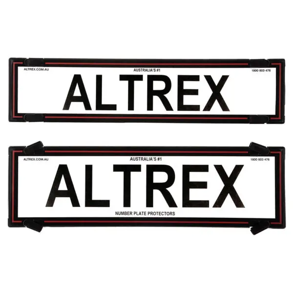 Altrex Nsw & Sa Premium Combination Black Border With Red Insert Number Plate Protectors - Without Lines - 6Nlpr 1