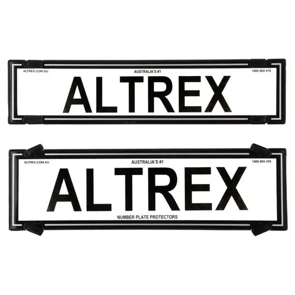 Altrex Nsw & Sa Premium Combination Black Border With Silver Insert Number Plate Protectors - Without Lines - 6Nlps 1