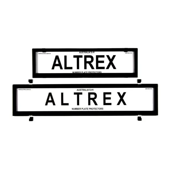 Altrex Qld, Vic & Wa European Slimline Combination Black Number Plate Protectors - Without Lines - 6Nlev 1
