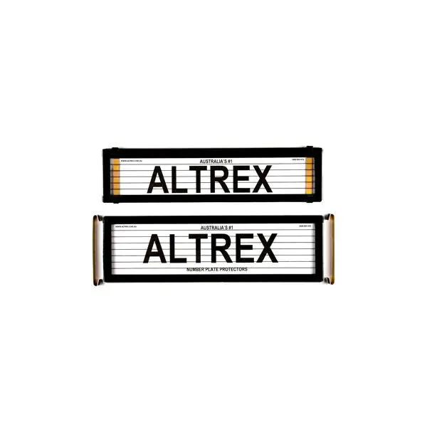 Altrex Superior Premium Black Number Plate Protectors - With Lines - Npp6p 1