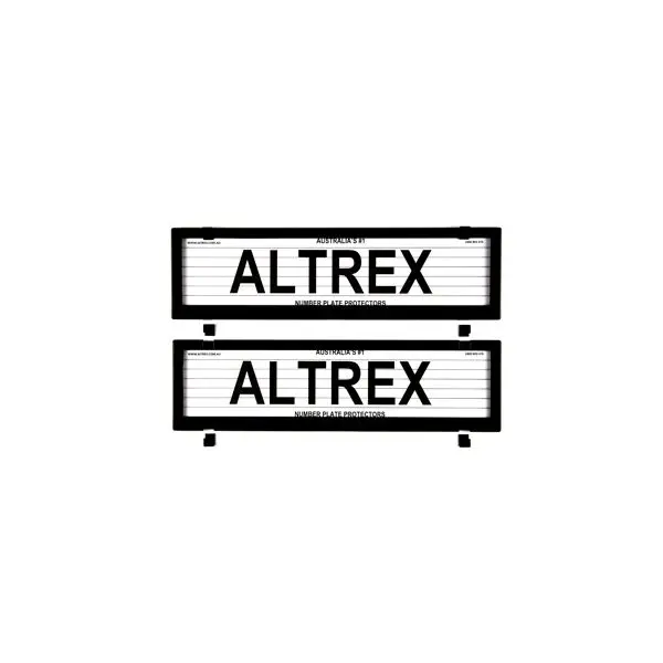 Altrex Ultimate Slimline Black Number Plate Protectors - With Lines - 6Cvsl 1
