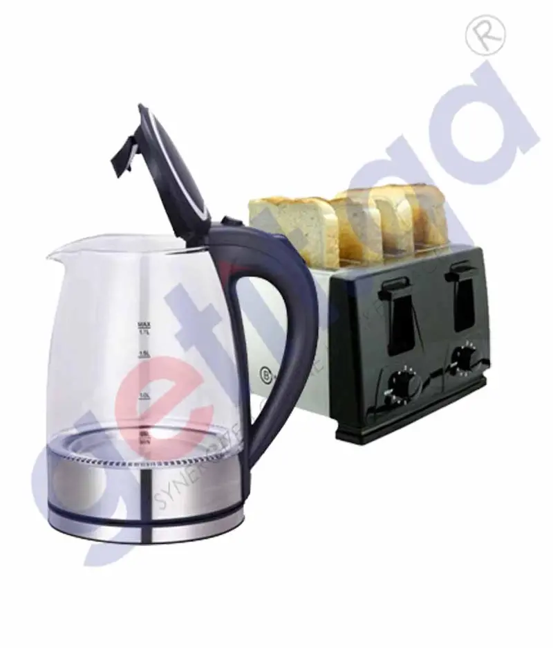 Belaco Glass Kettle With Led + Toaster 1