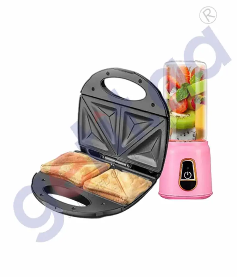 Belaco Sandwich Maker + Portable Juicer 380Ml Rechargeable 1
