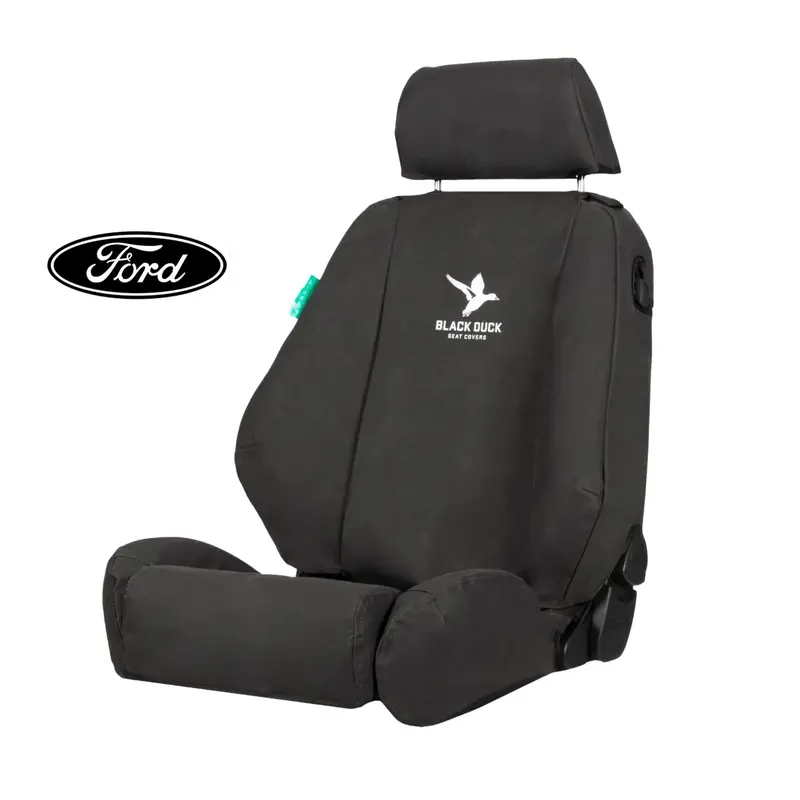 Black Duck Front Seat Covers For 06/2015-10/2020 Ford Ranger - Black Canvas - Fr152abccvbk 1