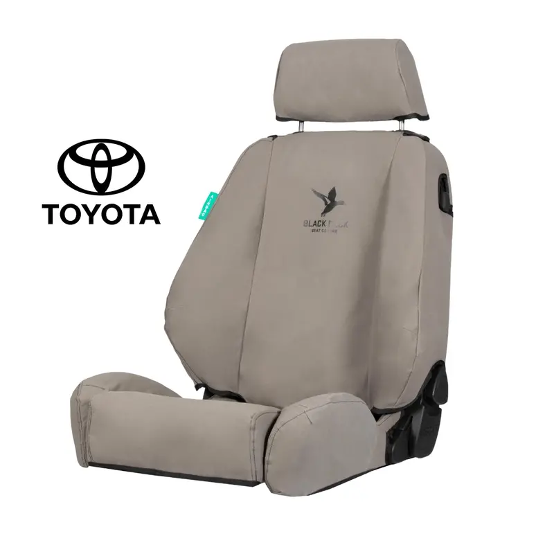 Black Duck Front Seat Covers For 07/2015+ Toyota Hilux Dual Cab - Grey Canvas - Hx152abccvgy 1