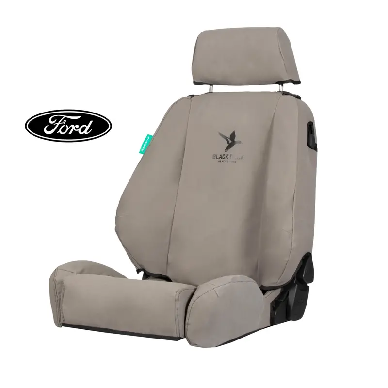Black Duck Rear Seat Cover For 05/2022+ Next Gen Ford Ranger Xl & Xls Dual Cab - Grey Canvas - Fr227cvgy 1