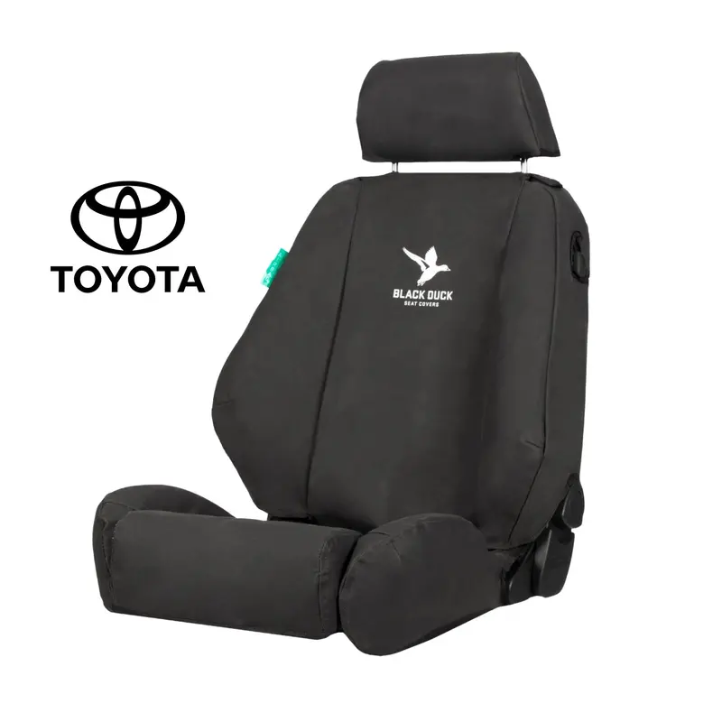 Black Duck Rear Seat Cover For 07/2015+ Toyota Hilux Dual Cab (Excludes 48V Model) - Black Canvas - Hx157arcvbk 1