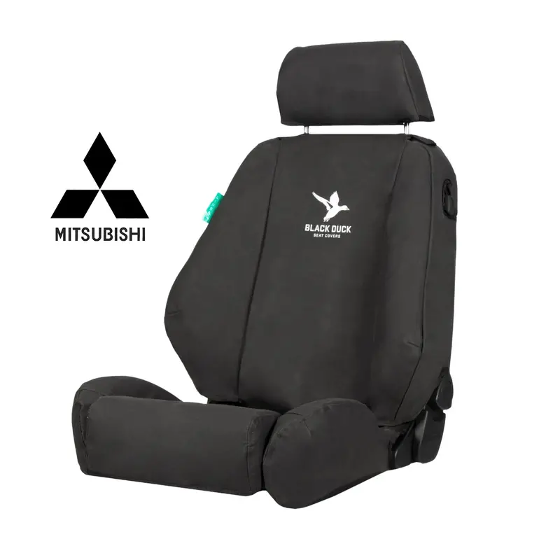 Black Duck Rear Seat Cover For 2024+ Mitsubishi Triton - Black Canvas - Mt244arcvbk 1