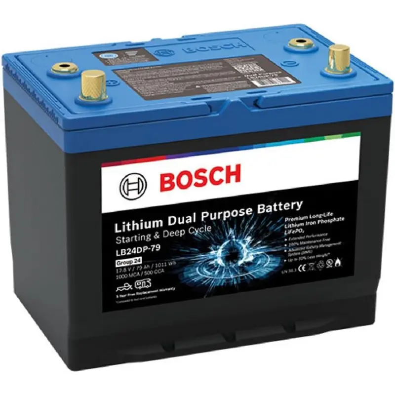 Bosch Lb24dp79 Dual Purpose Marine/Rv Solar Lithium Battery, Group 24, 79 Ah 1