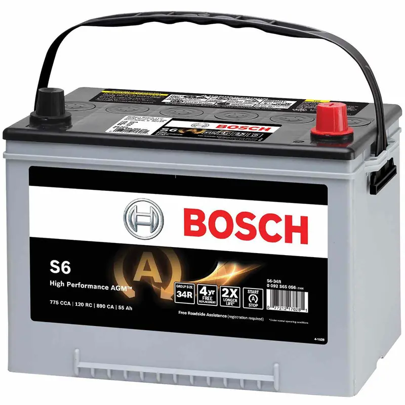 Bosch S6-34R Automotive Agm Battery (Group 34R) S6 Flat Plate Agm Battery 1