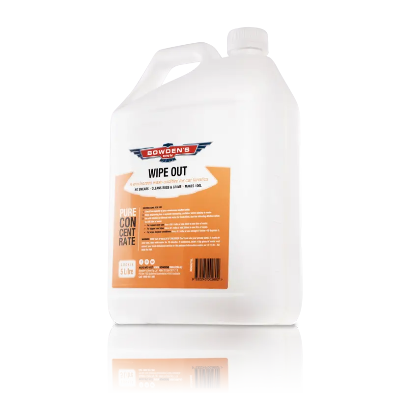 Bowden's Own Wipeout Windscreen Additive 5L - Bowout5l (Bulky Item - Freight Applies) 1
