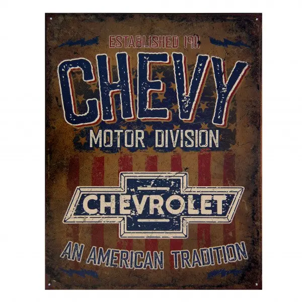 Chevy Chevrolet Motor Division Metal Sign Reproduction 32Cm X 41Cm - Msi2204 1