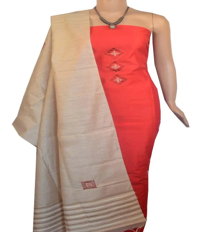 Churidar Material: Top In Chanderi Silk, Dupatta In Semi Tussar And Bottom In Cotton Silk (Un-Stitched) -190100092 1