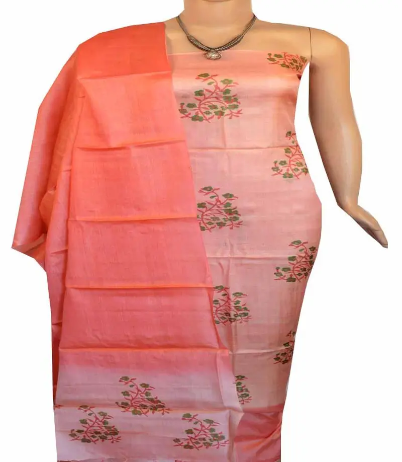 Churidar Material: Top In Dessy Tussar Silk, Dupatta Dessy Tussar Silk And Bottom In Cotton Silk (Un-Stitched) - 180100498 1