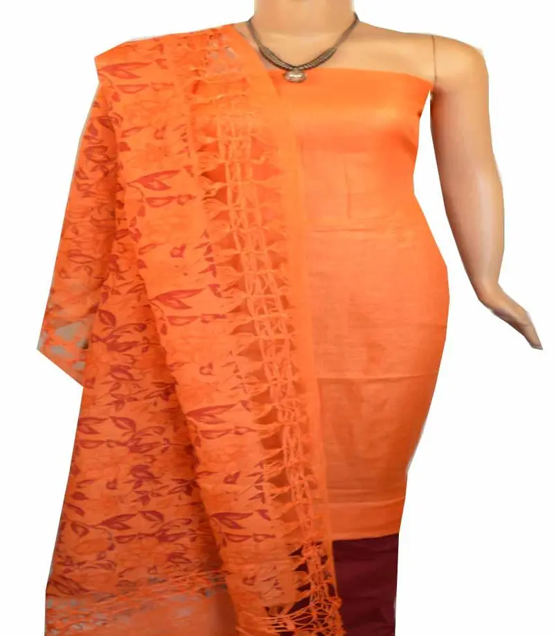 Churidar Material: Top In Linen, Dupatta In Linen And Bottom In Cotton Silk (Un-Stitched-180100398 1