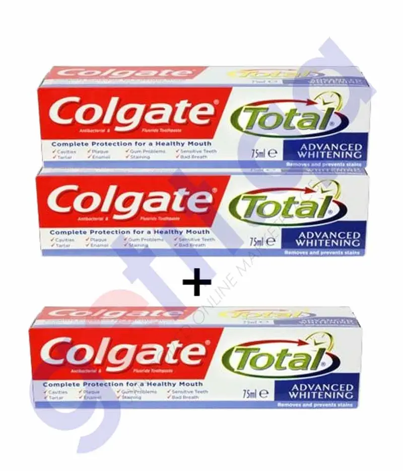 Colgate Tooth Paste Total Advanced Whitening 75Ml 2+1 Free 1