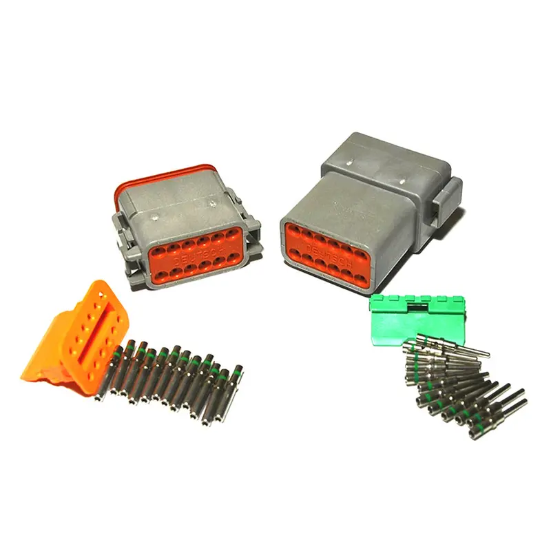 Deutsch Dt 12-Pin Connector Kit,  14-16Awg Closed Barrel Contacts 1
