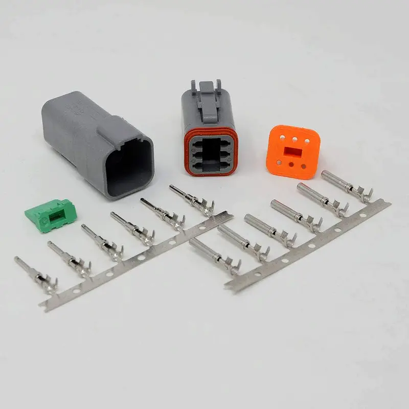 Deutsch Dt 6-Pin Connector Kit, 14-16Awg Open Barrel Contacts 1