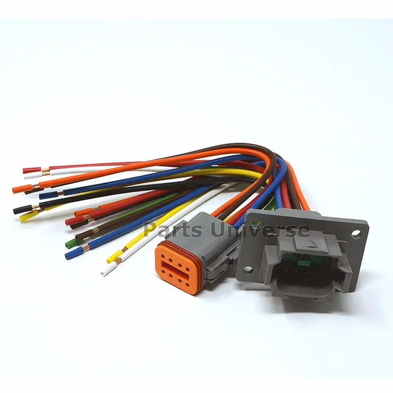 Deutsch Dt 8-Pin Flange Pigtail Kit, 14Awg Pure Copper Gpt Wires (100% Made In Usa) 1