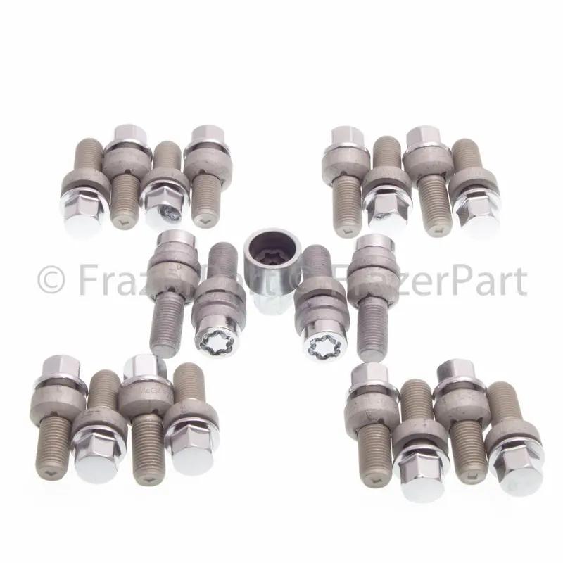 Full Vehicle Locking Wheel Bolt Kit For 986, 987 Boxster Cayman & 996, 997 - Finished In Chrome. (Incl 16 Bolts, 4 Locks & 1 Release Key) 1
