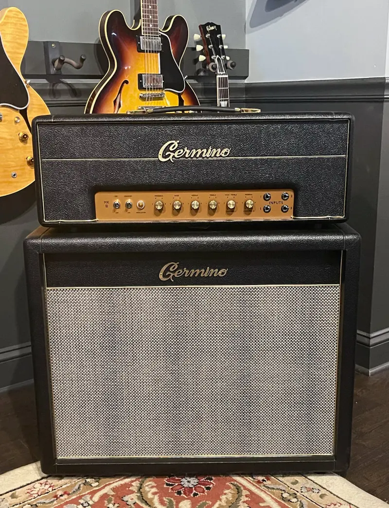 Germino Classic 45 Master Volume & Style I 2X12 Cabinet Black Tolex 1