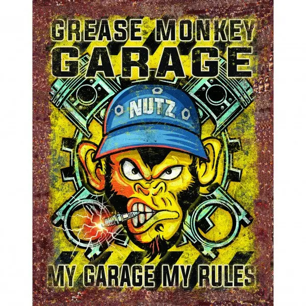 Grease Monkey Garage Metal Sign Reproduction 32Cm X 41Cm - Msi2473 1