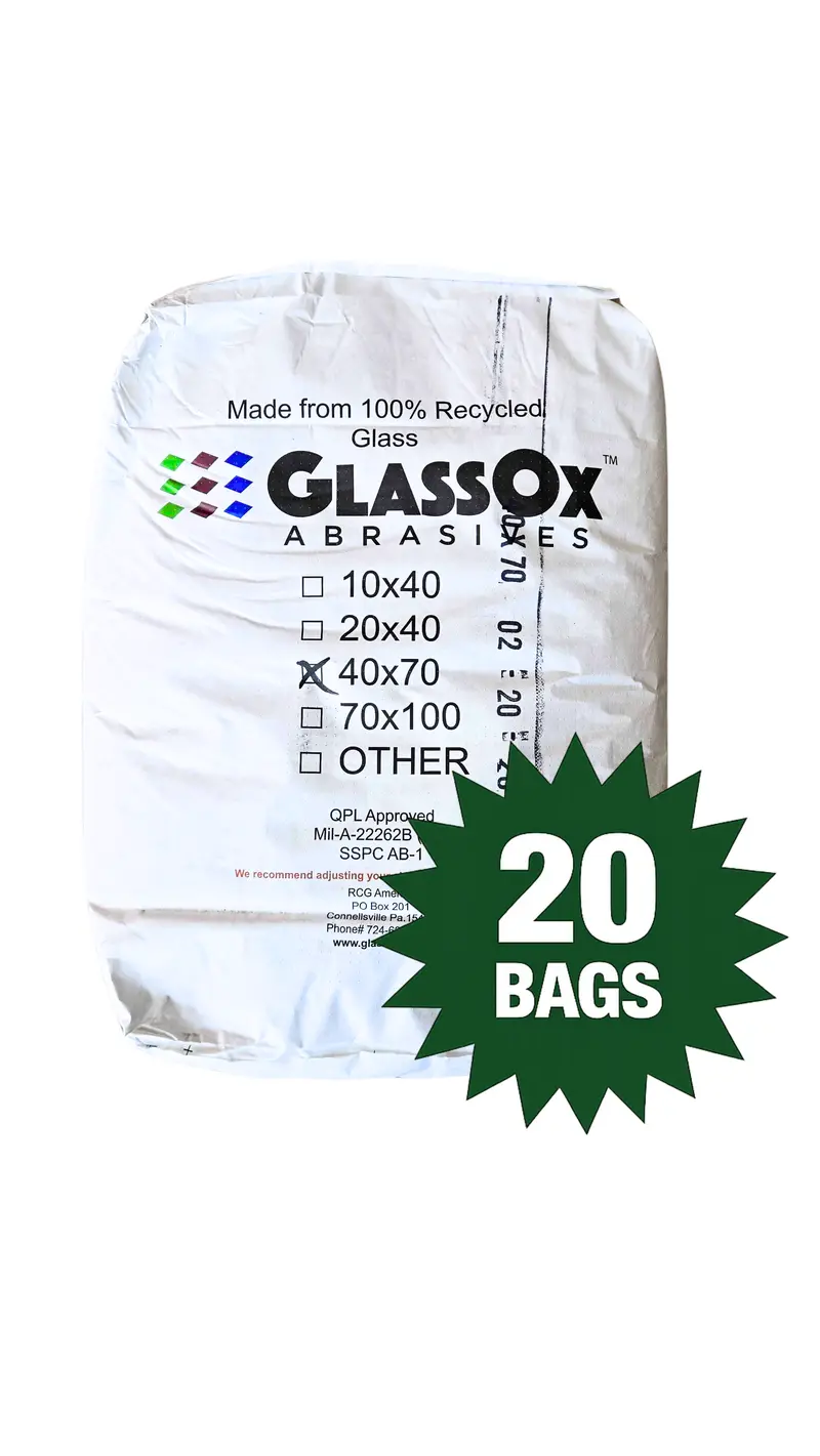 Half Pallet - Glassox Abrasives™ 40/70 Mesh Size Crushed Glass 50 Lb Bags 1