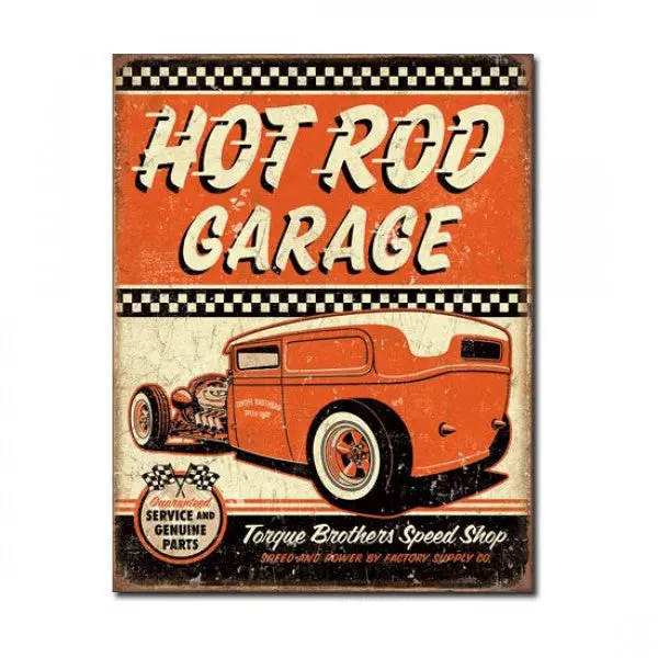 Hot Rod Garage Torque Brothers Speed Shop Metal Sign Reproduction 32Cm X 41Cm - Msi2106 1