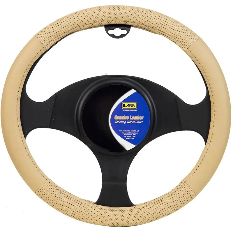 Ilana Steering Wheel Cover Genuine Leather Mocha - 22/Genlmswc (Pickup Only) 1